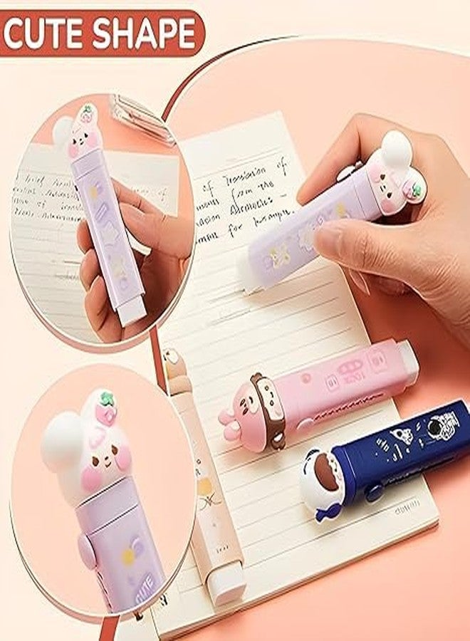 KALRA MAGIC® Cute Themed Eraser with Cartoon Girl Design Rectangular Rubber for Kids, School, and Office Use Pack 2 (Purple-Pink) - Image 5